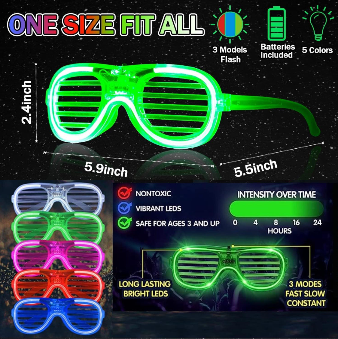 Light Up Neon Glasses